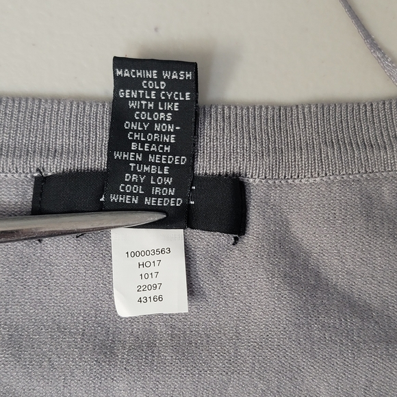 Alfani Womens Grey Sliver Embellished Pullover Sweater   Size P/L - Picture 9 of 10